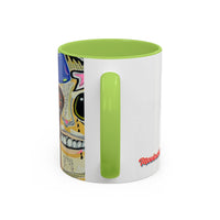 POOKIES BEAR Cat Skull Accent Coffee Mug — Day of the Dead Gothic Cat Design