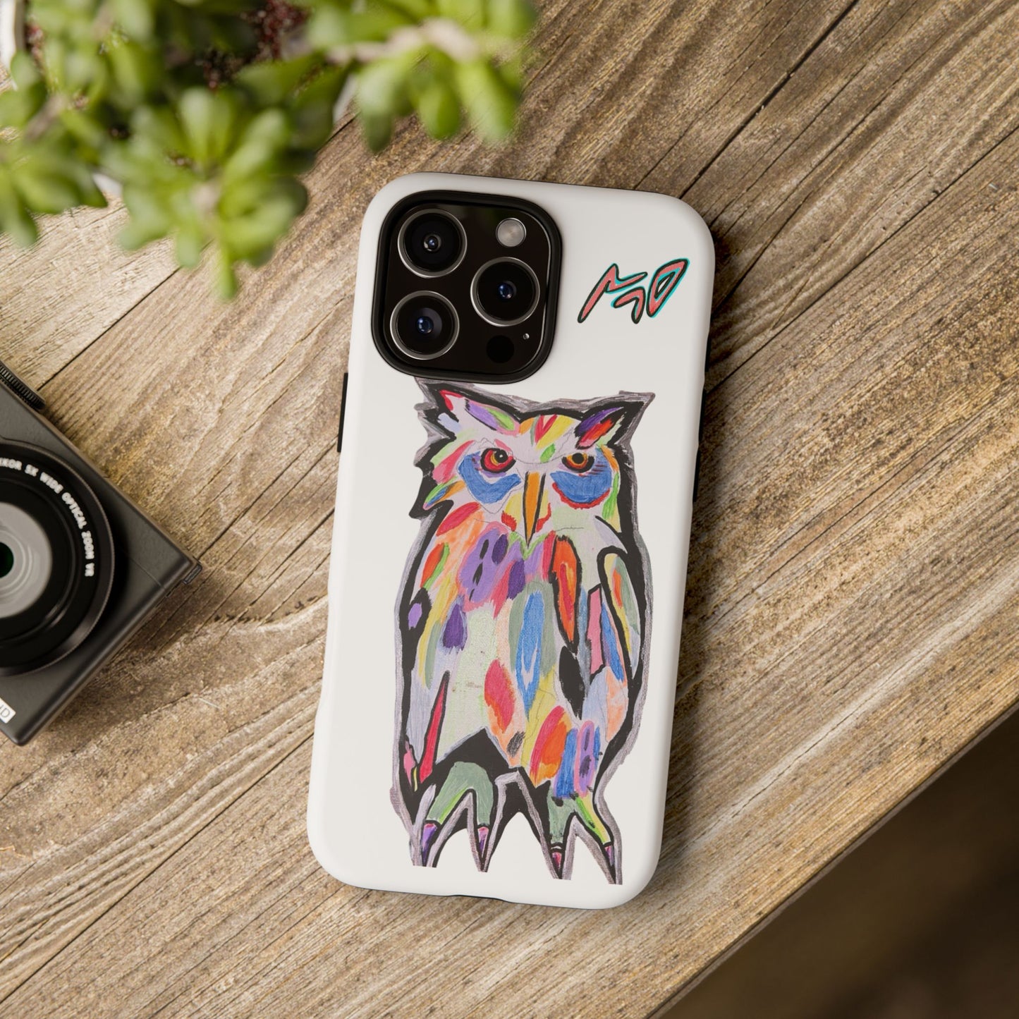 Colorful Owl Phone Case — Artistic Owl Illustration Tough Case