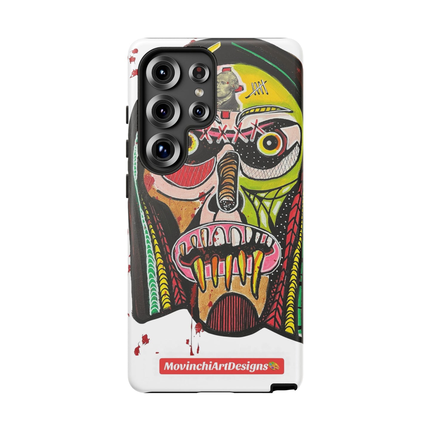KUNTA.  Abstract Tribal Skull Phone Case — Colorful Street Art Protective Cover
