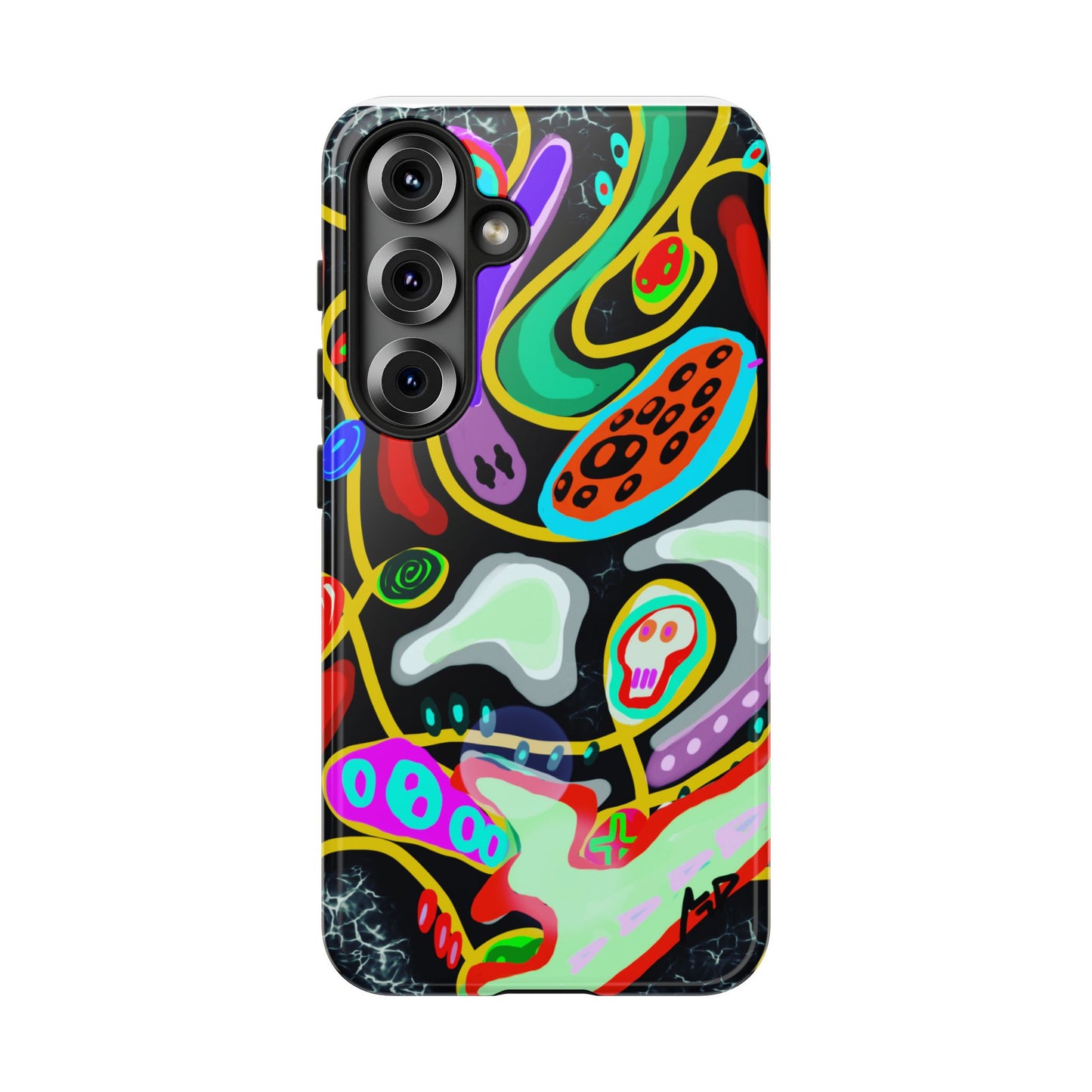 CRAZY4  Abstract Neon Skull Phone Case — Colorful Psychedelic Protective Cover