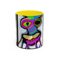 Abstract Alien Art Coffee Mug — Colorful Surreal Creature Accent Mug