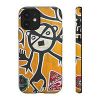 Abstract TAINO  Tribal Art Phone Case – Bold Orange Graphic Protective Cover