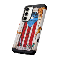 Puerto Rican Flag Phone Case - Rustic Coquí Door Design Tough Case