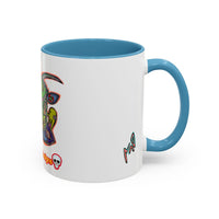 Colorful RYDER.   Abstract Jester Accent Coffee Mug — MovinchiArtDesigns
