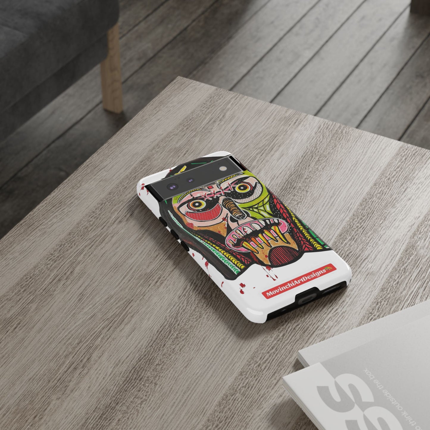 KUNTA.  Abstract Tribal Skull Phone Case — Colorful Street Art Protective Cover