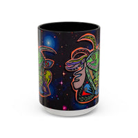 Psychedelic RYDER2.0   Space Goat Accent Coffee Mug — Colorful Cosmic Animal Art (11/15oz)