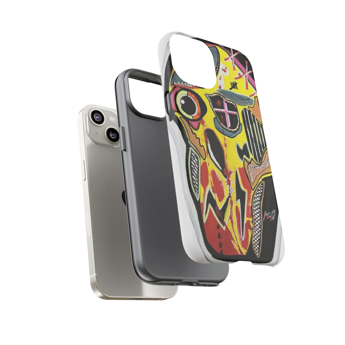 VINCENT.  Skull Riot Phone Case – Colorful Abstract Horror Art Protective Cover