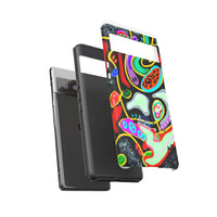 CRAZY4  Abstract Neon Skull Phone Case — Colorful Psychedelic Protective Cover