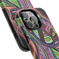 HEART ATTACK Abstract Neon Face Tough Phone Case – Vibrant Art Phone Cover