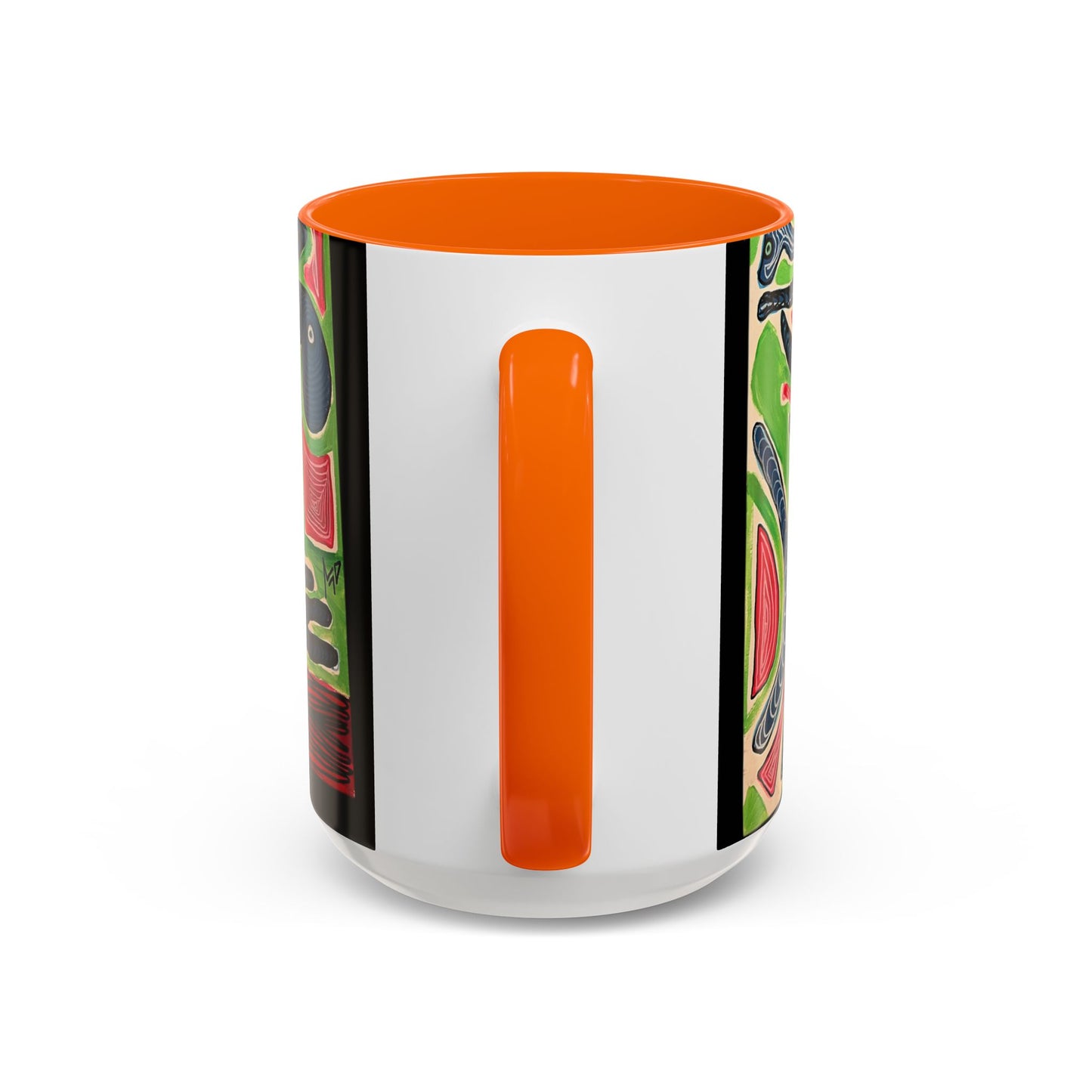 AFTER LIFE.  Abstract Tribal Art Coffee Mug — Colorful Surreal Accent Mug