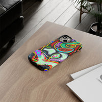 CRAZY4  Abstract Neon Skull Phone Case — Colorful Psychedelic Protective Cover
