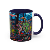 RYDER4.0  Psychedelic Forest Accent Coffee Mug – Colorful Trippy Creature Design (11/15oz)
