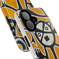 Abstract TAINO  Tribal Art Phone Case – Bold Orange Graphic Protective Cover