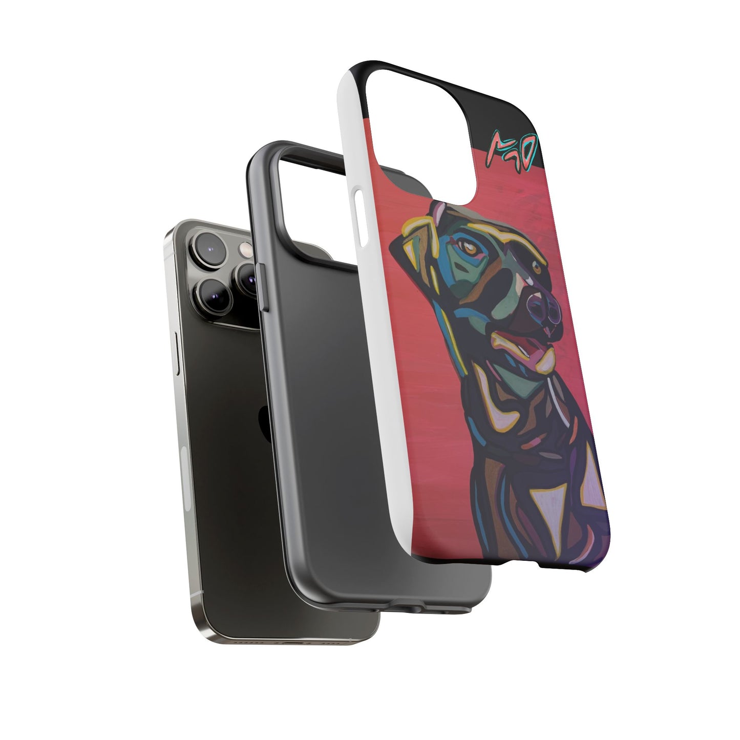 Colorful Pit LABRADOR Tough Phone Case — Vibrant Pop Art Dog Design