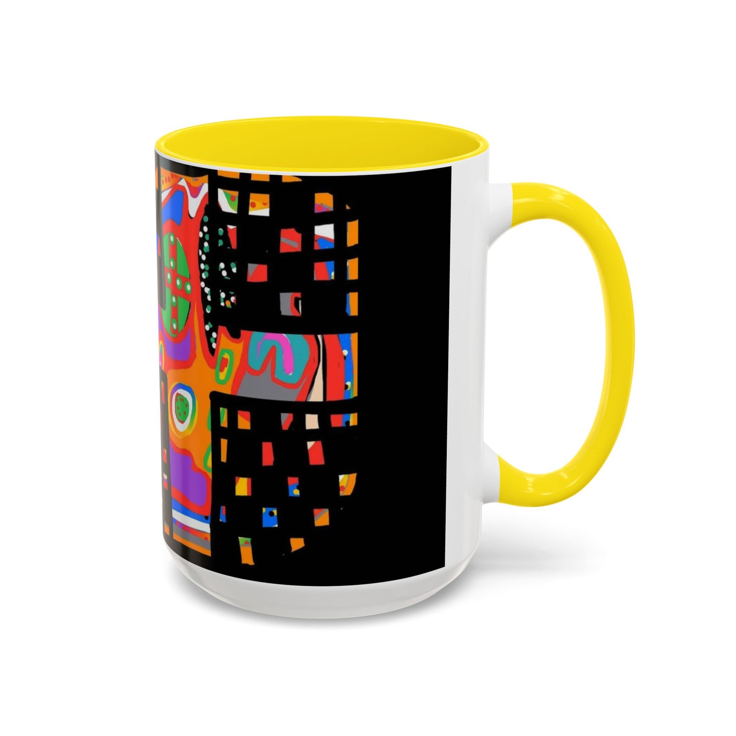 Coffee Mug — Colorful Abstract Cross Accent Ceramic Mug (11/15 oz)