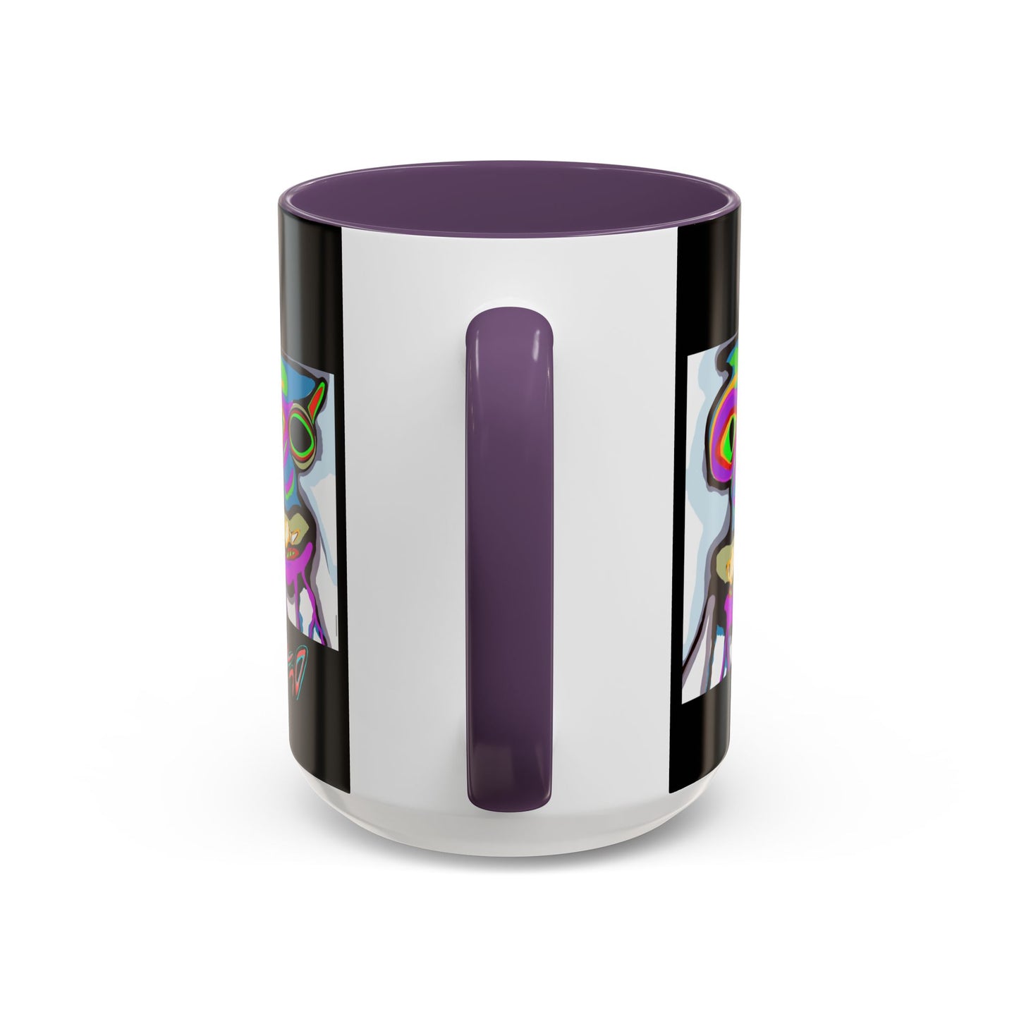 Abstract Alien Art Coffee Mug — Colorful Surreal Creature Accent Mug
