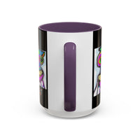 Abstract Alien Art Coffee Mug — Colorful Surreal Creature Accent Mug