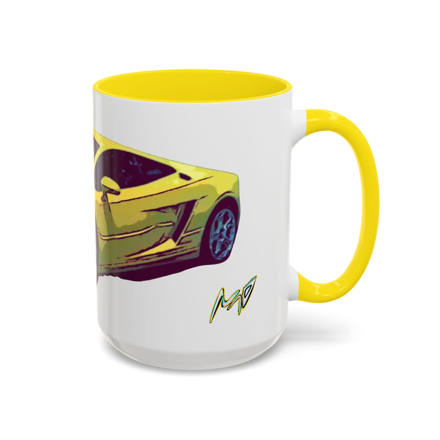 GALLARDO.  Sports Car Coffee Mug — Yellow Supercar Accent Mug (11/15oz)