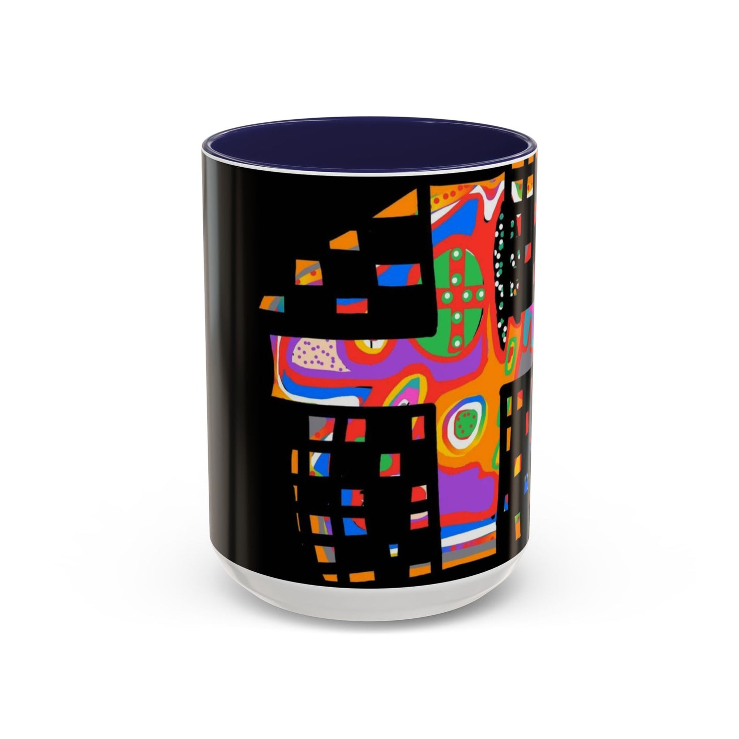 Coffee Mug — Colorful Abstract Cross Accent Ceramic Mug (11/15 oz)