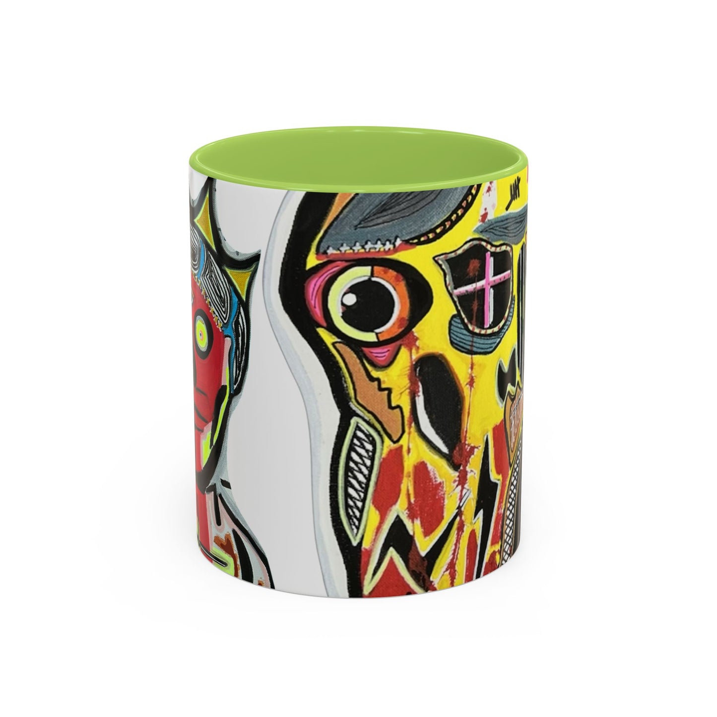 INFECTED KING.  Skull Pop Art Coffee Mug — Colorful Day of the Dead Accent Mug