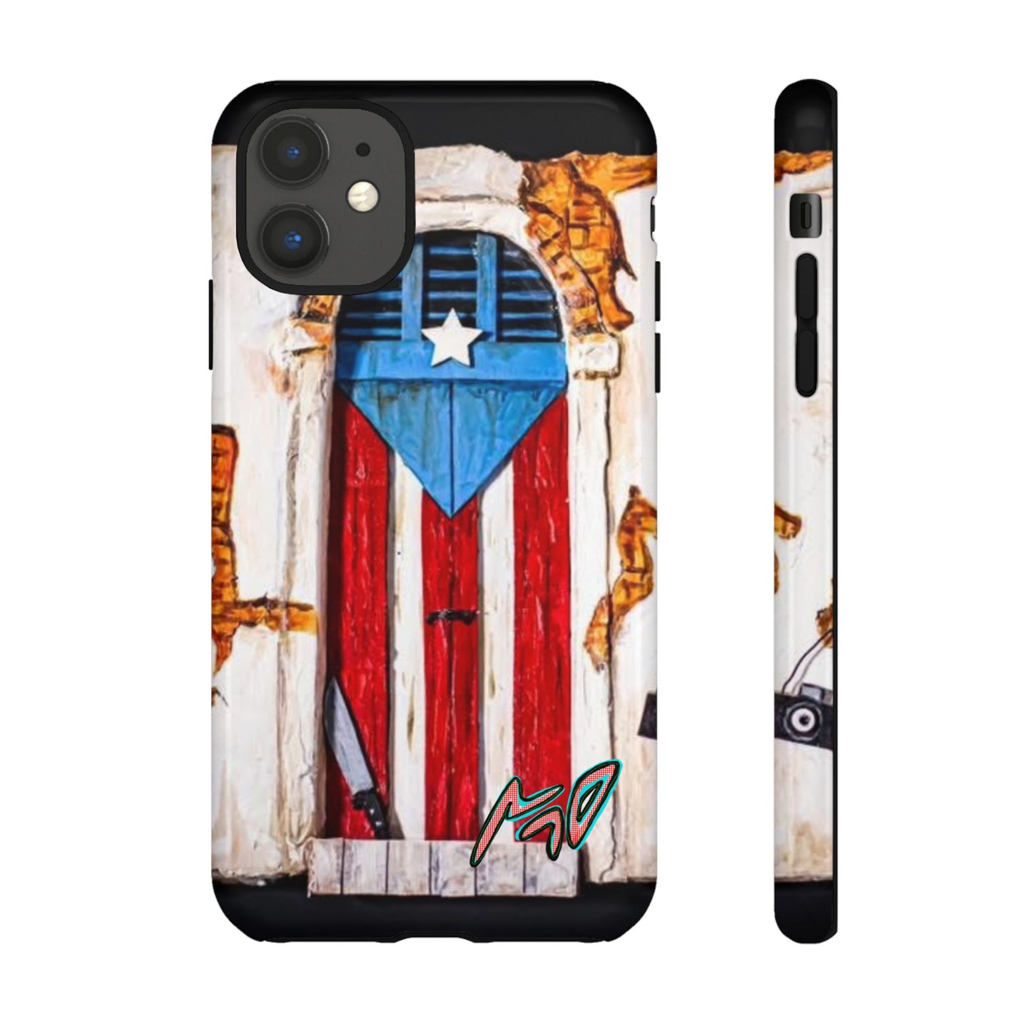 Puerto Rican Flag Phone Case - Rustic Coquí Door Design Tough Case
