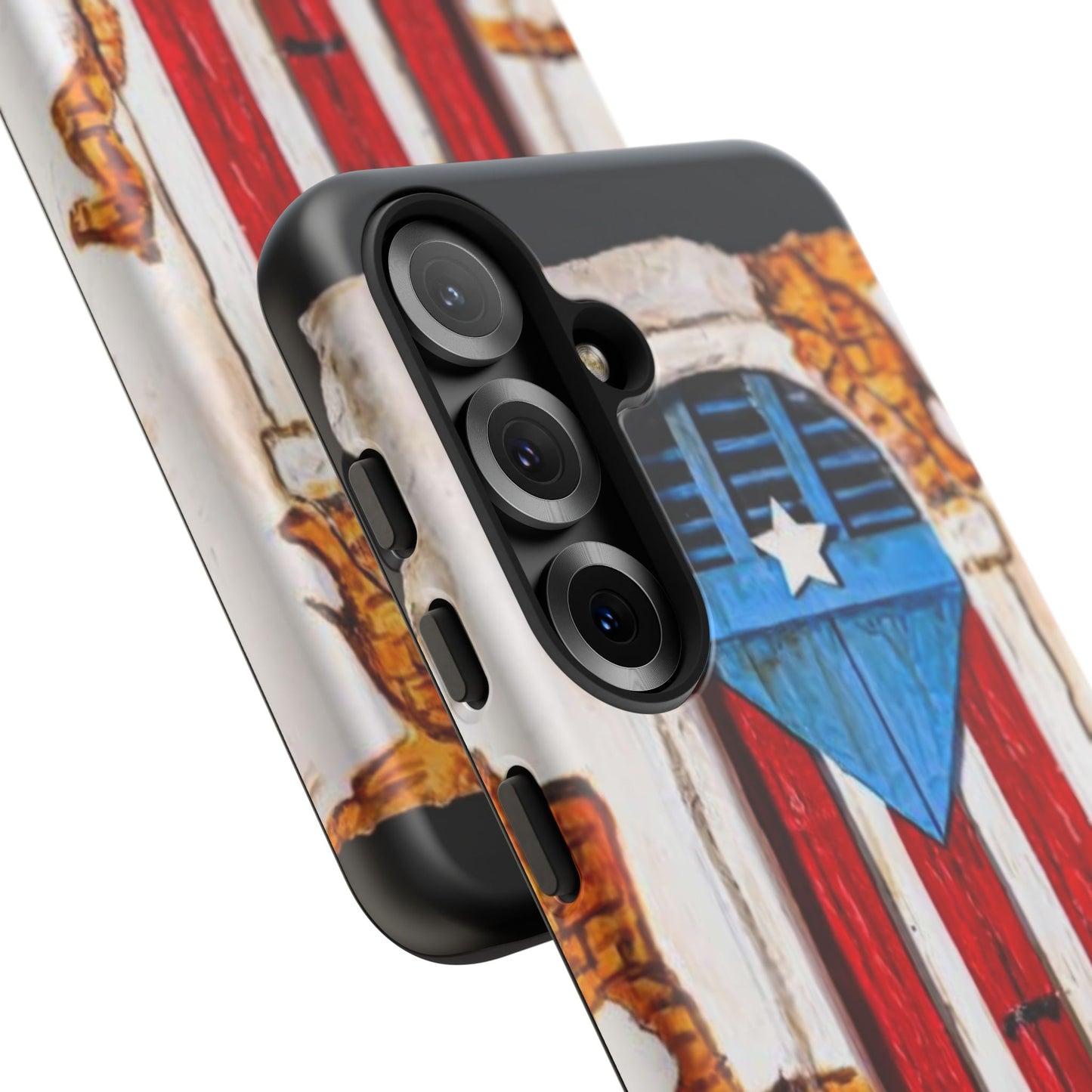 Puerto Rican Flag Phone Case - Rustic Coquí Door Design Tough Case