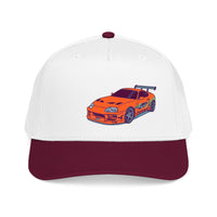 2JZ.  Retro Orange Sports Car Baseball Cap — Vintage JDM Supra Snapback