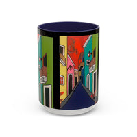 SAN SEBASTIAN.  Colorful Street Scene Accent Coffee Mug — Vibrant Urban Art Ceramic Mug (11/15oz)