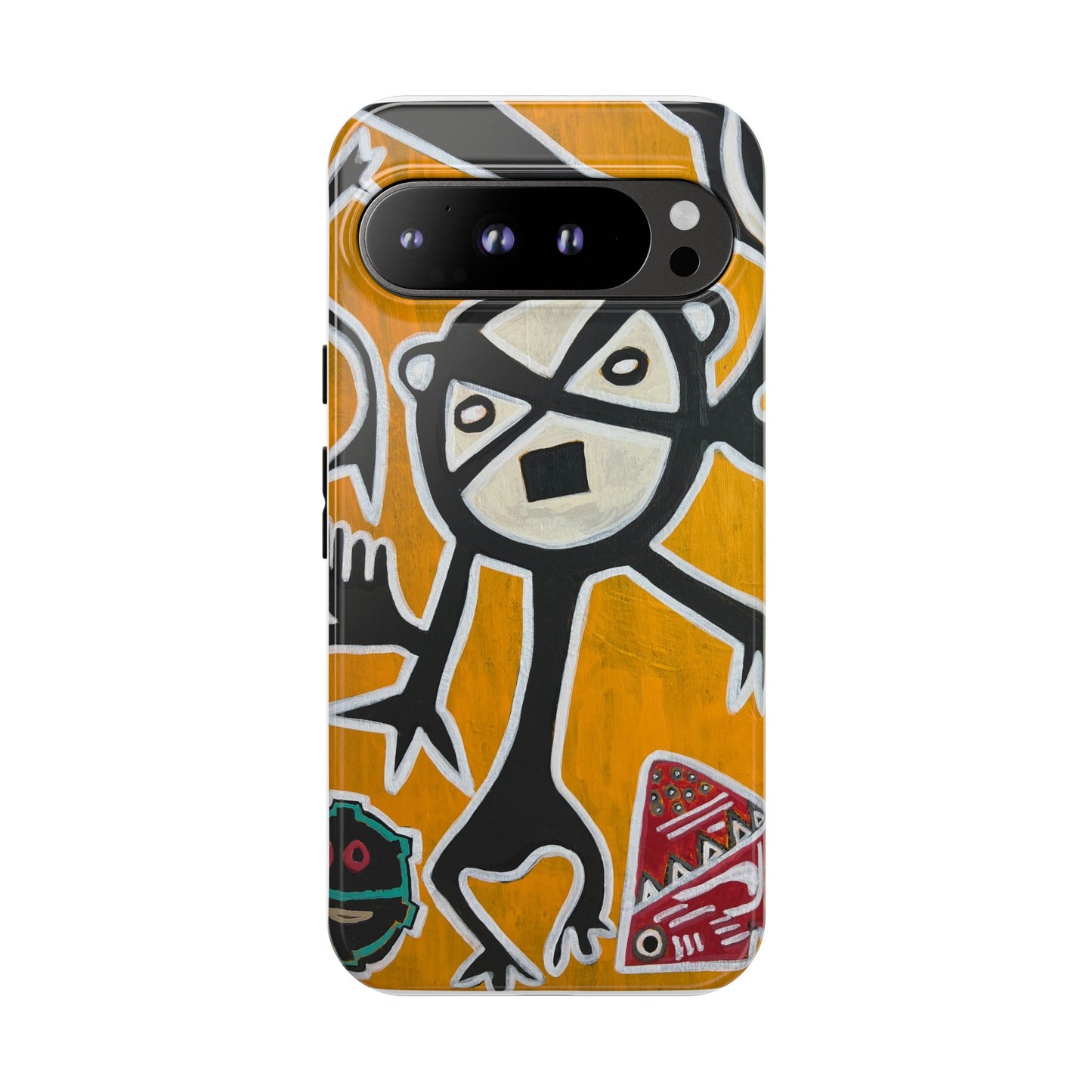Abstract TAINO  Tribal Art Phone Case – Bold Orange Graphic Protective Cover