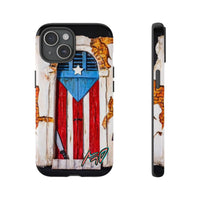 Puerto Rican Flag Phone Case - Rustic Coquí Door Design Tough Case