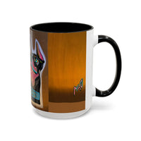 Colorful Doberman Accent Coffee Mug — Vibrant Dog Portrait Ceramic Mug (11/15oz)