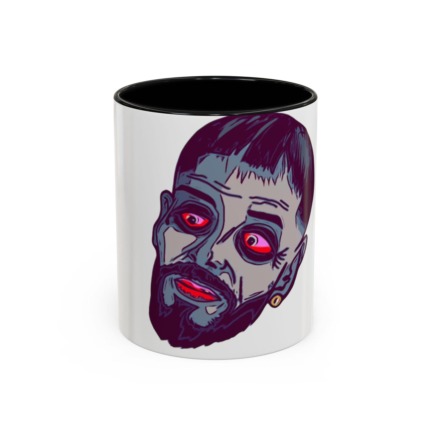 Edgy 3x  Horror Face Accent Coffee Mug (11/15oz) — 'ANAL 3X' Graphic