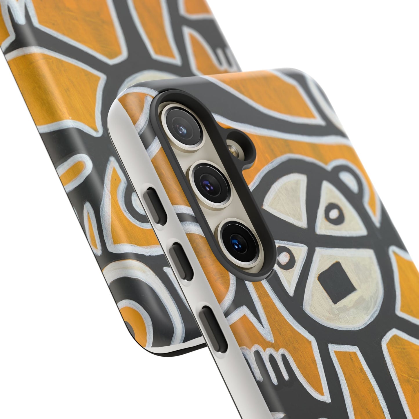 Abstract TAINO  Tribal Art Phone Case – Bold Orange Graphic Protective Cover
