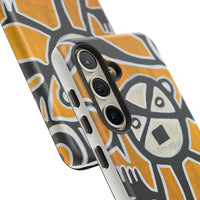 Abstract TAINO  Tribal Art Phone Case – Bold Orange Graphic Protective Cover