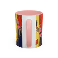 SAN SEBASTIAN.  Colorful Street Scene Accent Coffee Mug — Vibrant Urban Art Ceramic Mug (11/15oz)