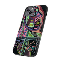 HEART ATTACK Abstract Neon Face Tough Phone Case – Vibrant Art Phone Cover