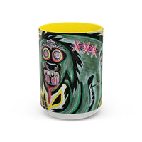 CHUPACABRAS.  Green Monster Art Coffee Mug — Spooky Neon Creature Accent Mug (11/15oz)