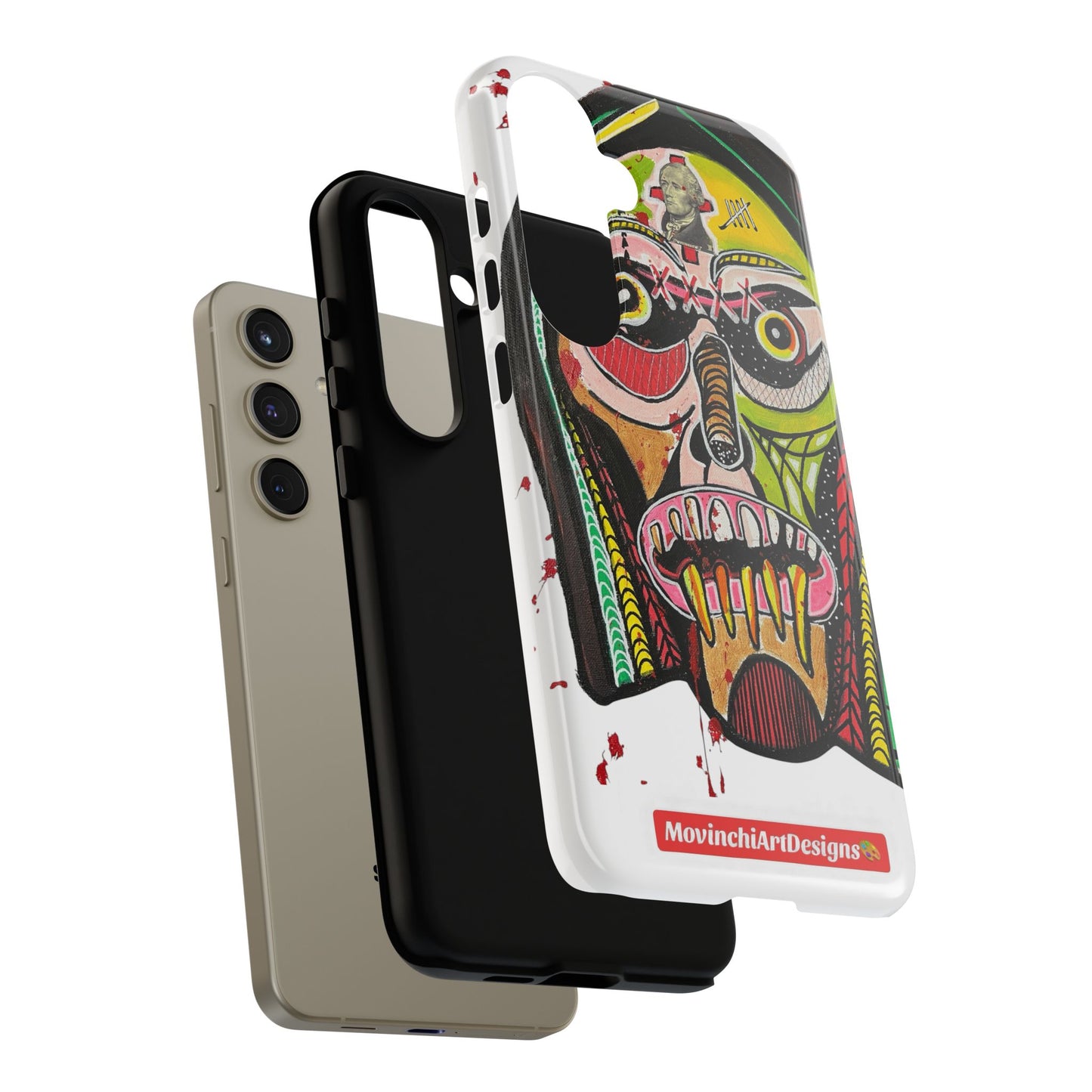 KUNTA.  Abstract Tribal Skull Phone Case — Colorful Street Art Protective Cover