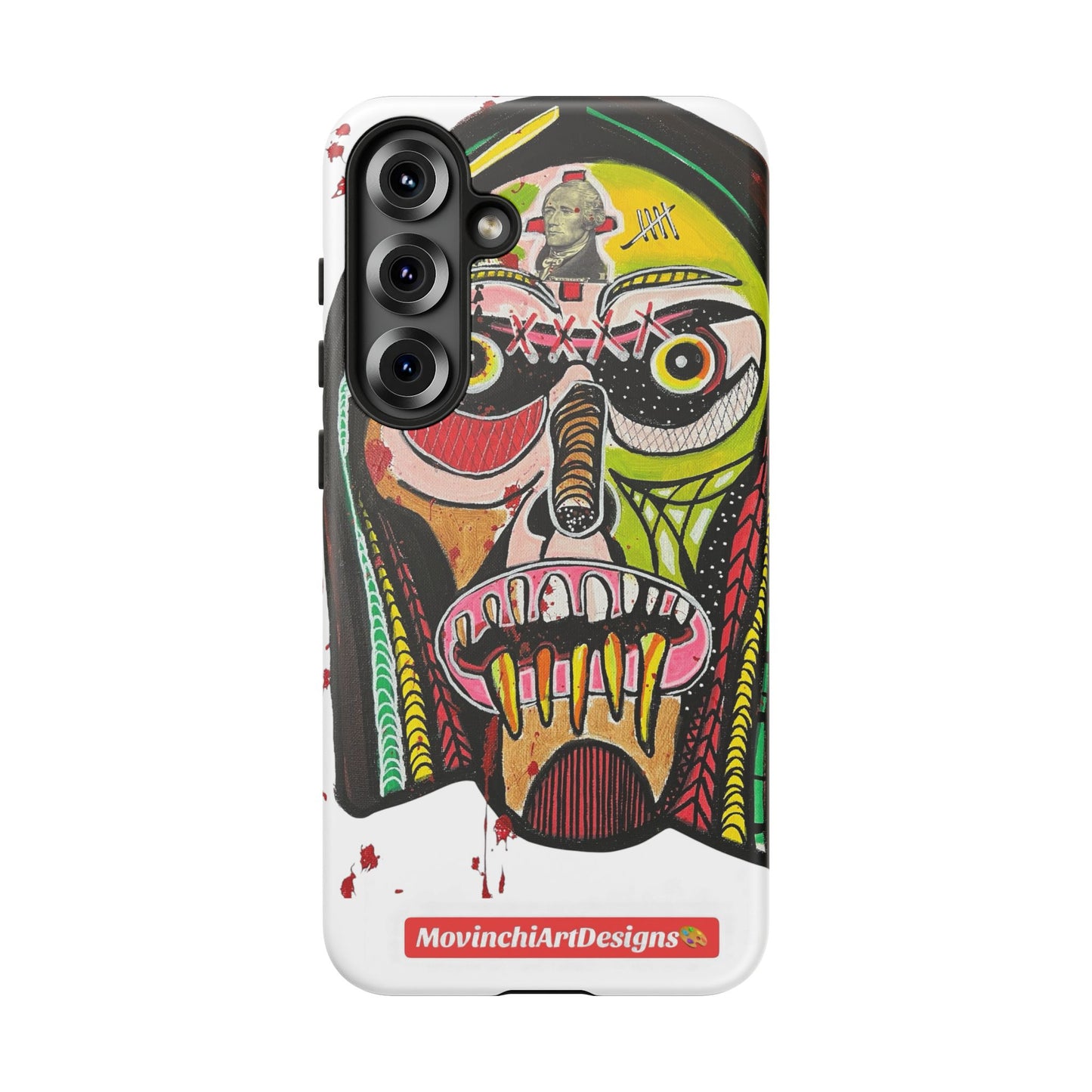 KUNTA.  Abstract Tribal Skull Phone Case — Colorful Street Art Protective Cover