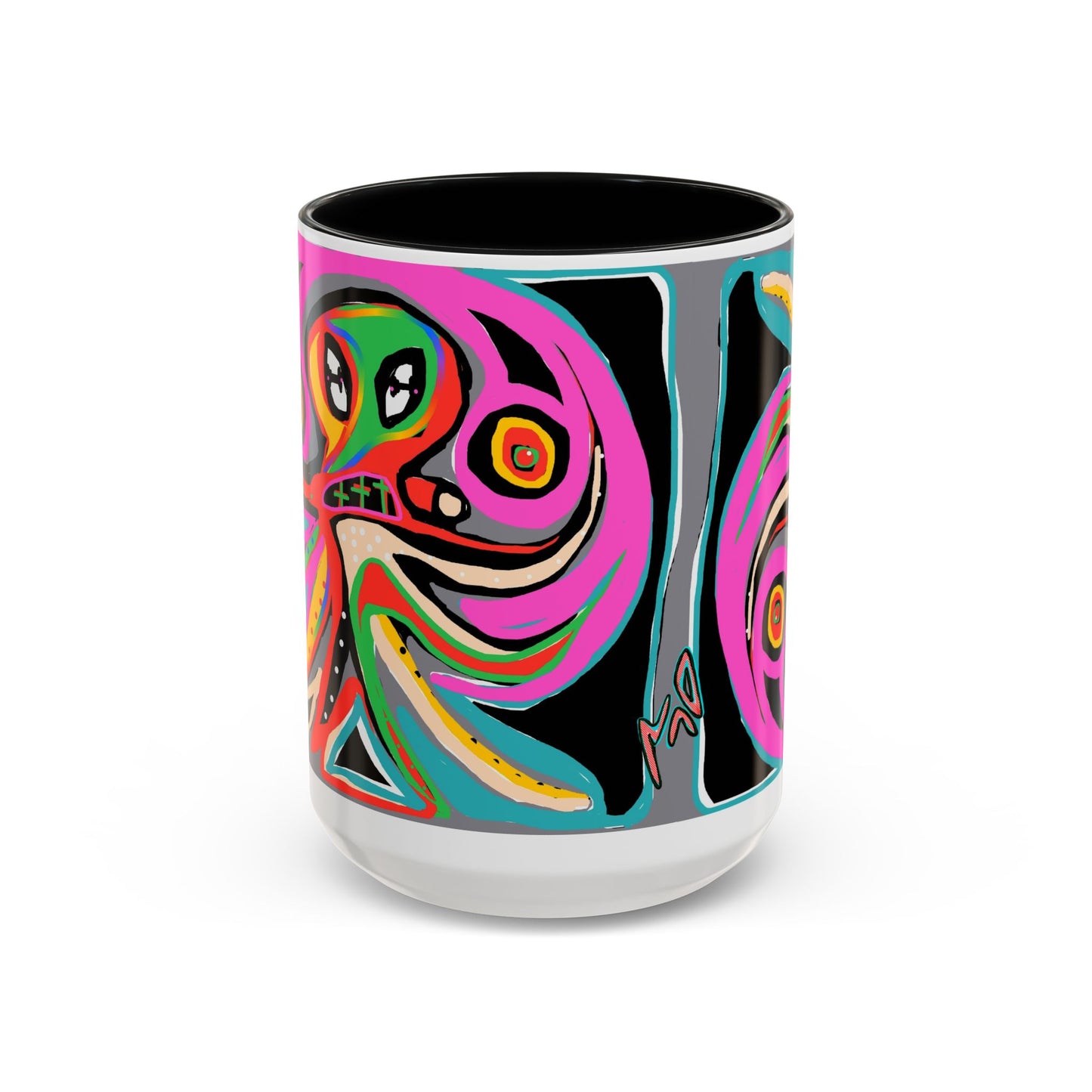 Abstract Neon octopussy Coffee Mug — Colorful Pop Art Accent Mug (11/15oz)
