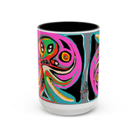 Abstract Neon octopussy Coffee Mug — Colorful Pop Art Accent Mug (11/15oz)