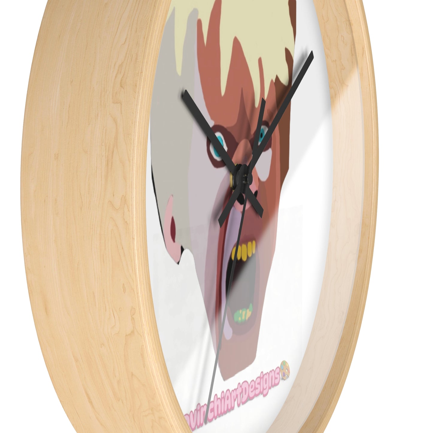 KAREN.  Screaming Face Wall Clock — Bold Pop Art Horror Home Decor