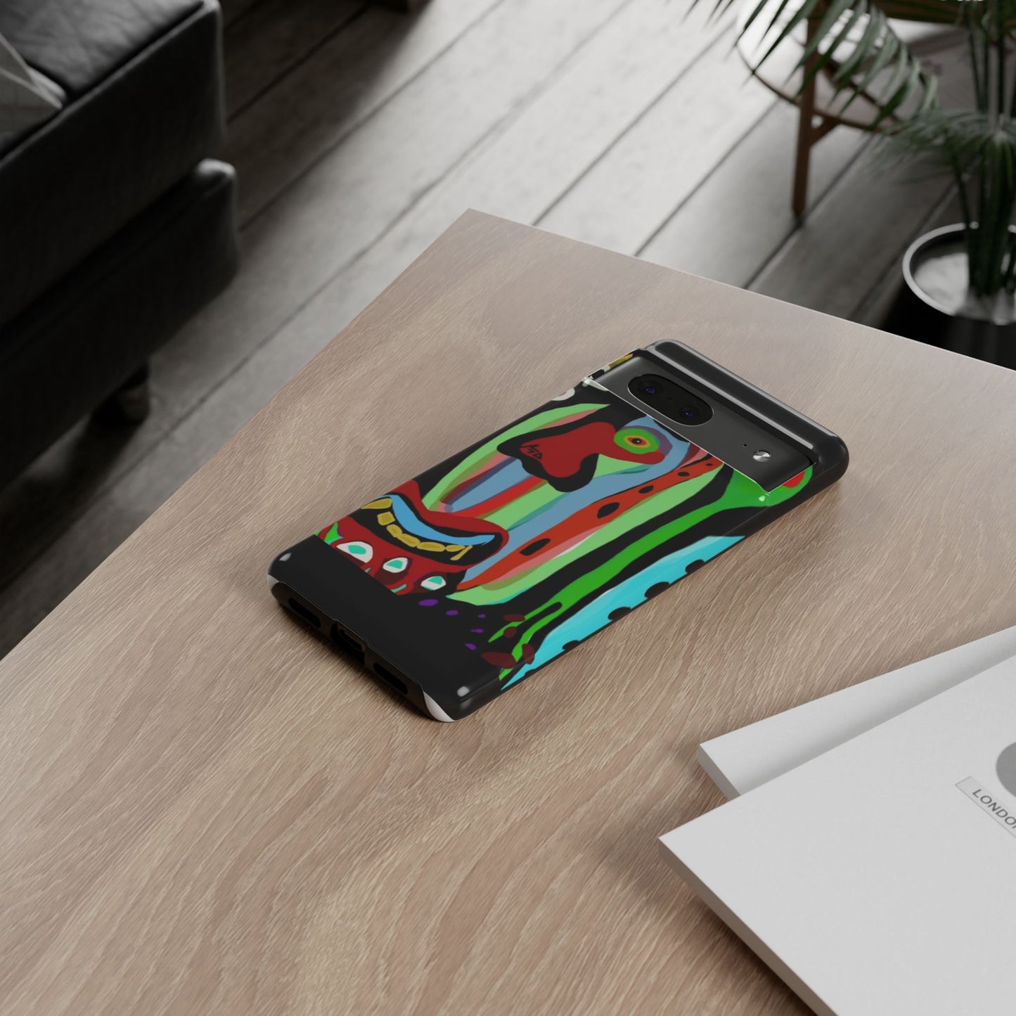 CRAZY.   Tribal Face Phone Case — Colorful Modern Art iPhone Cover