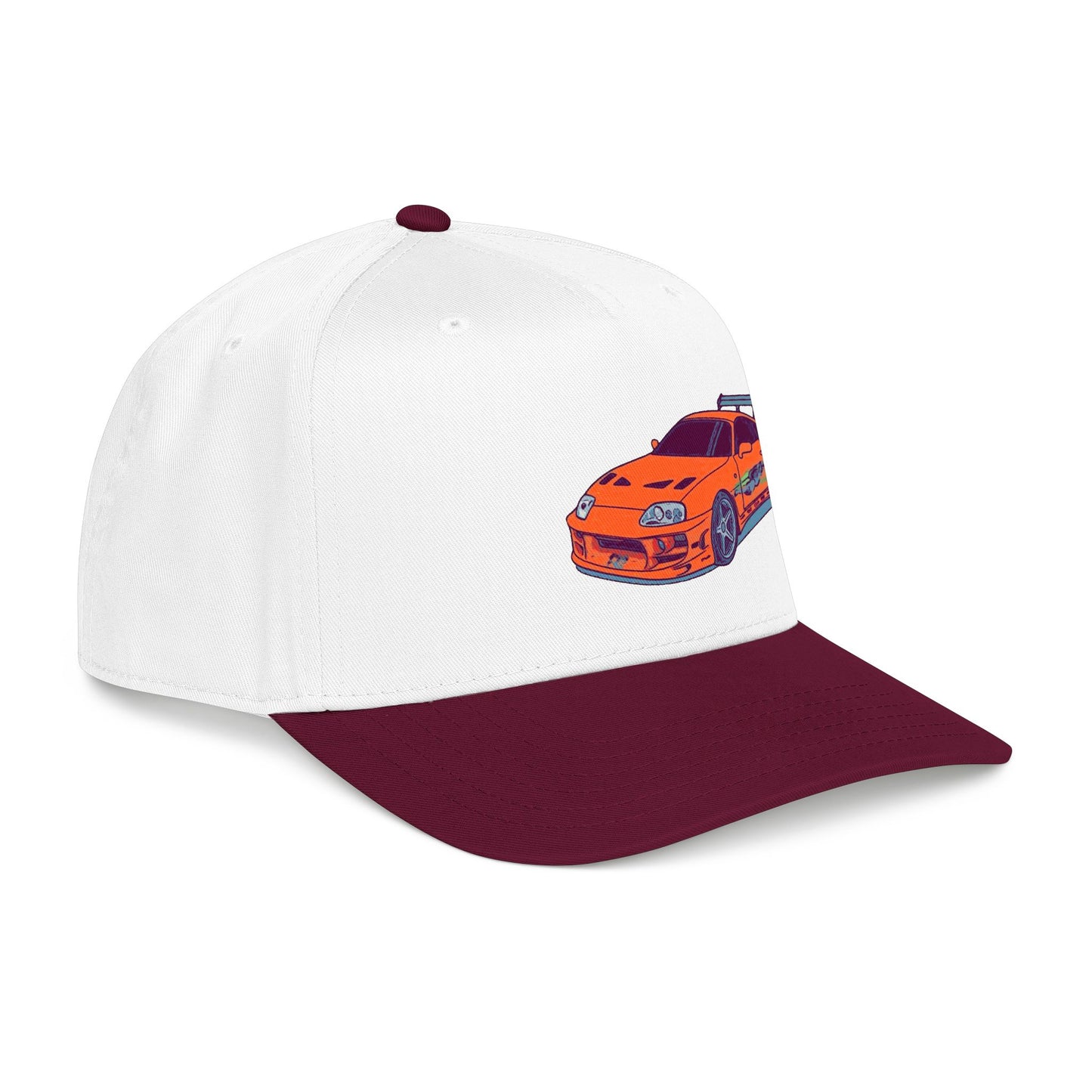 2JZ.  Retro Orange Sports Car Baseball Cap — Vintage JDM Supra Snapback