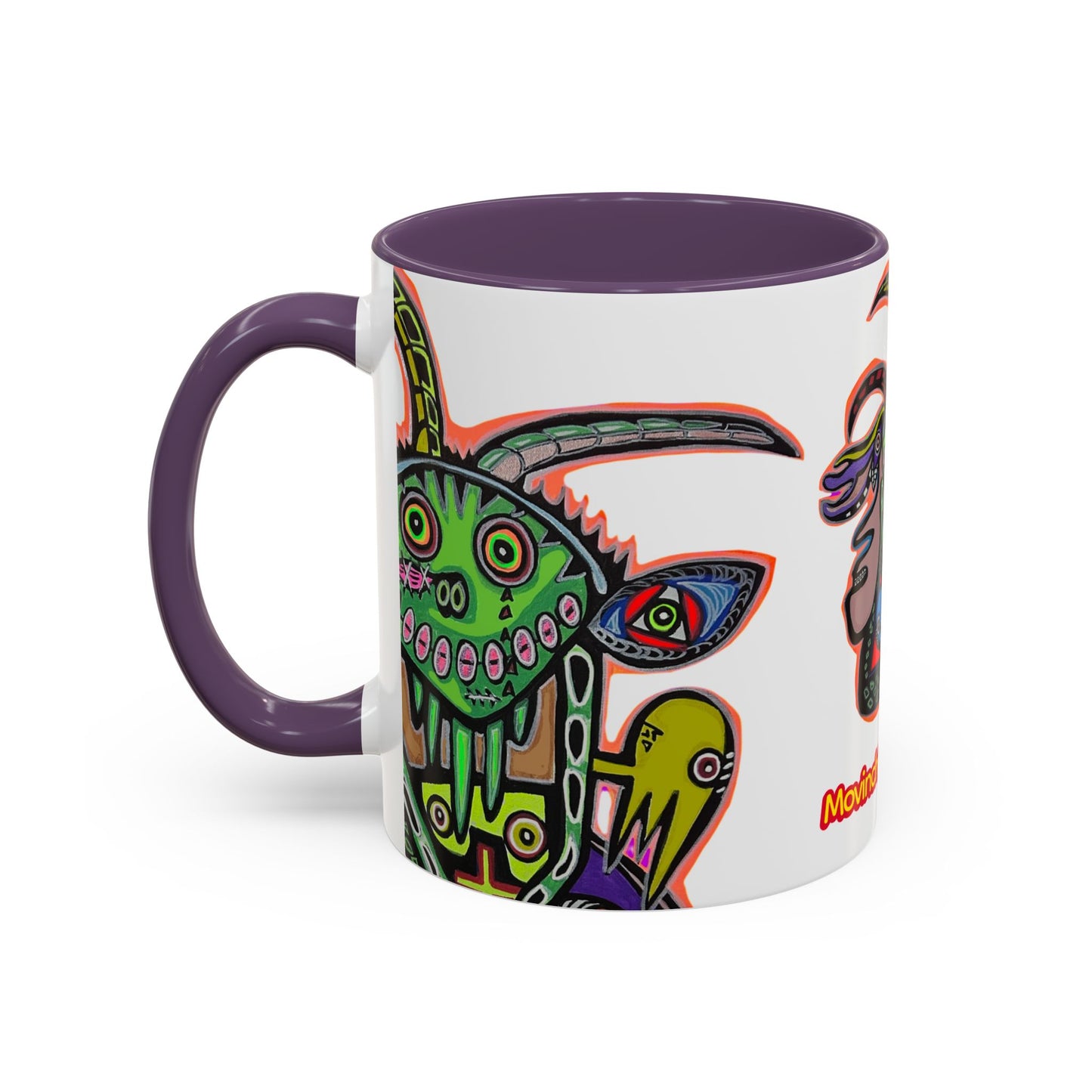 Colorful RYDER.   Abstract Jester Accent Coffee Mug — MovinchiArtDesigns