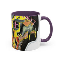 INFECTED KING.  Skull Pop Art Coffee Mug — Colorful Day of the Dead Accent Mug