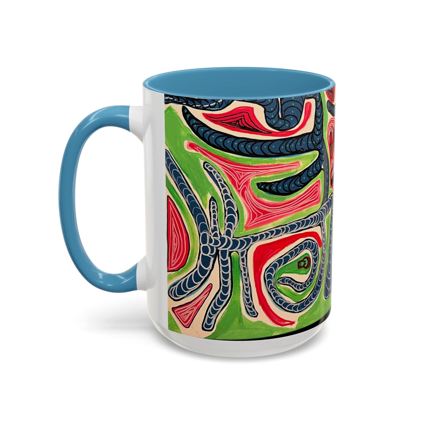 AFTER LIFE2.0  Abstract Neon Doodle Coffee Mug — Colorful Surreal Art Accent Mug (11/15oz)