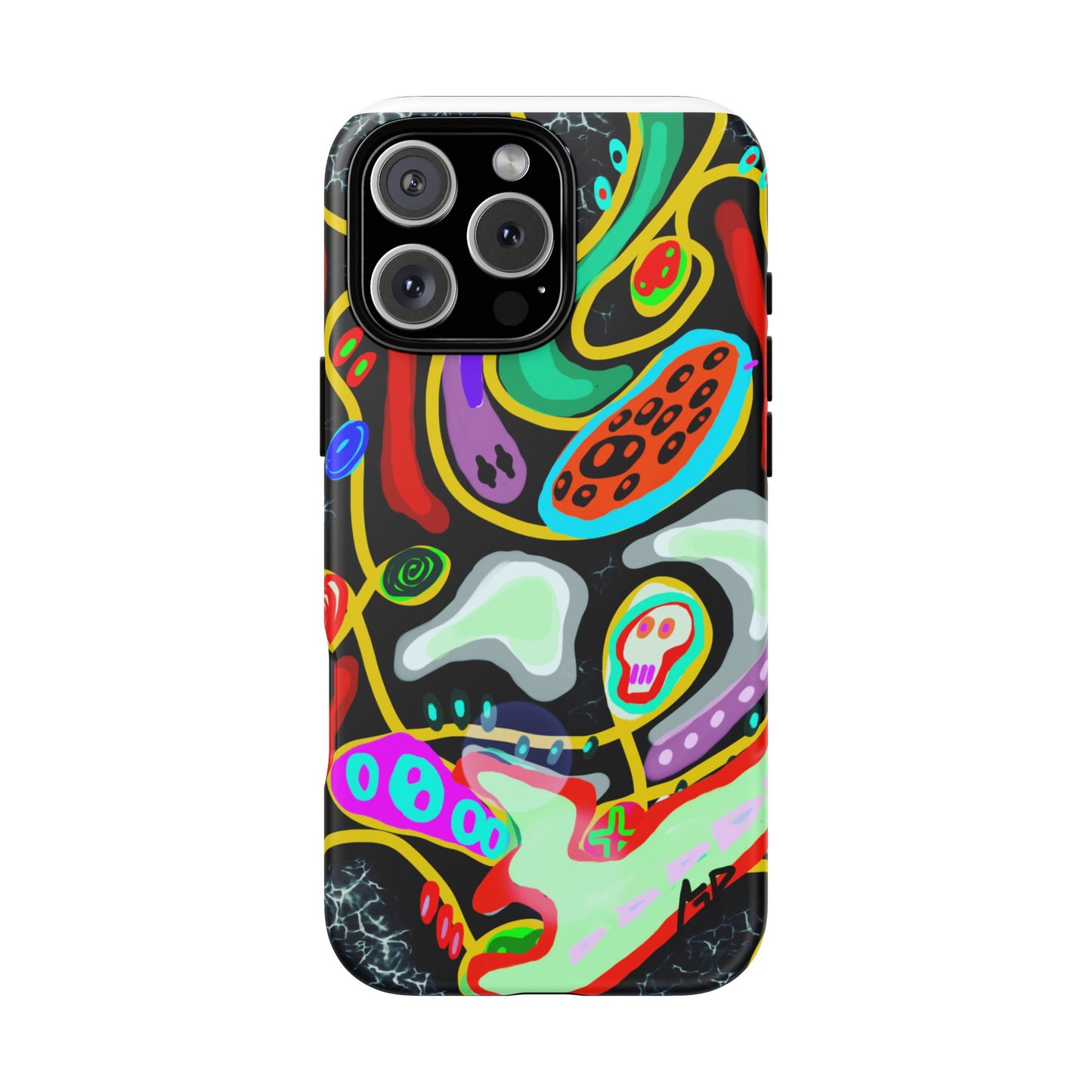 CRAZY4  Abstract Neon Skull Phone Case — Colorful Psychedelic Protective Cover