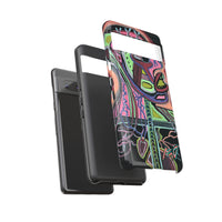 HEART ATTACK Abstract Neon Face Tough Phone Case – Vibrant Art Phone Cover