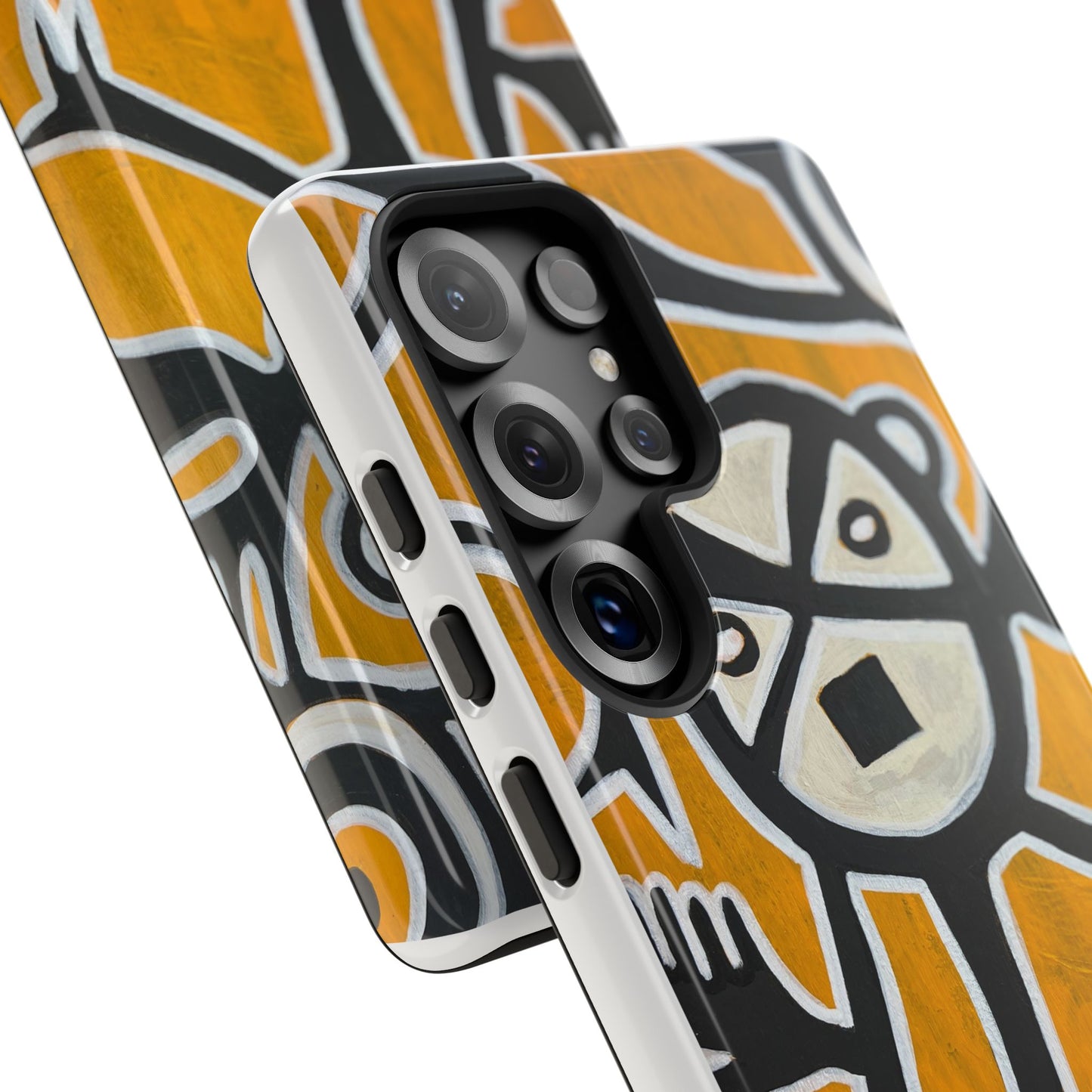 Abstract TAINO  Tribal Art Phone Case – Bold Orange Graphic Protective Cover